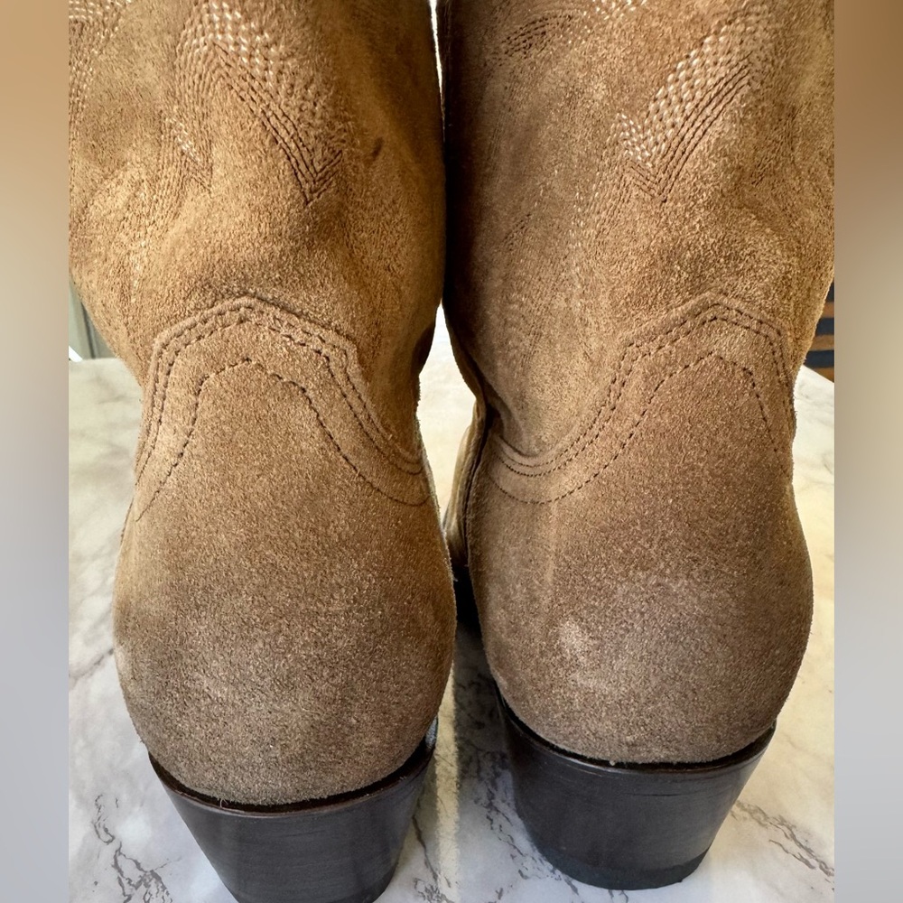 Tecovas The Sadie Toasted Almond Suede Cowboy Boots Tan Women’s 10 NWOT - Picture 5 of 14